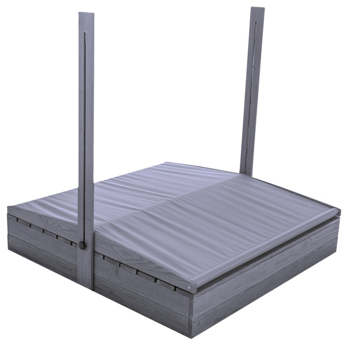 Sandlåda m/tak Grå 120 x 120 cm Nordic Play